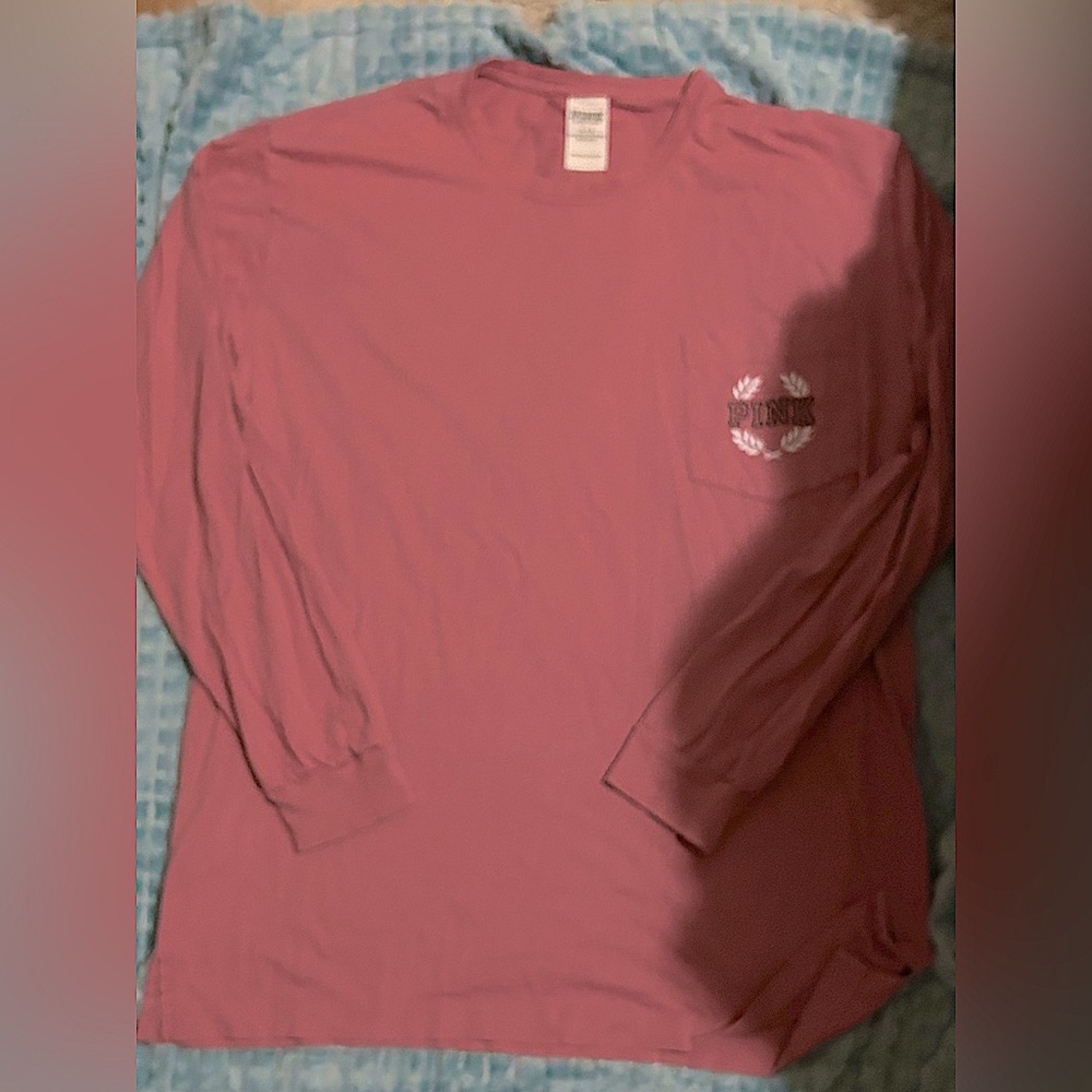 VS PINK campus pocket tee PINK LOGO color dusty rose SZ medium
